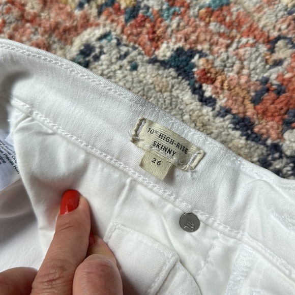White Madewell jeans 10” high rise skinny size 26 - Picture 3 of 5